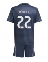 Real Madrid Antonio Rudiger #22 Venkovní dres pro děti 2025-26 Krátký Rukáv (+ trenýrky)